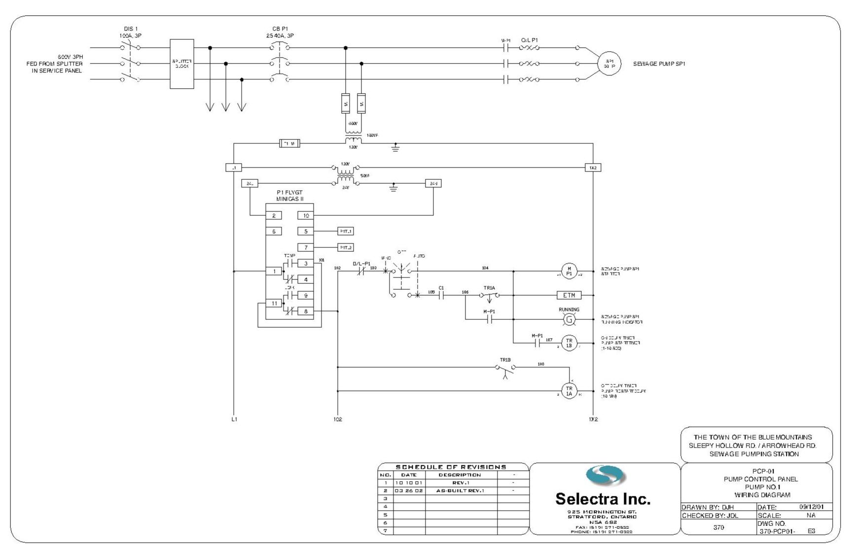 Pump Control Panel Wiring Diagram Schematic